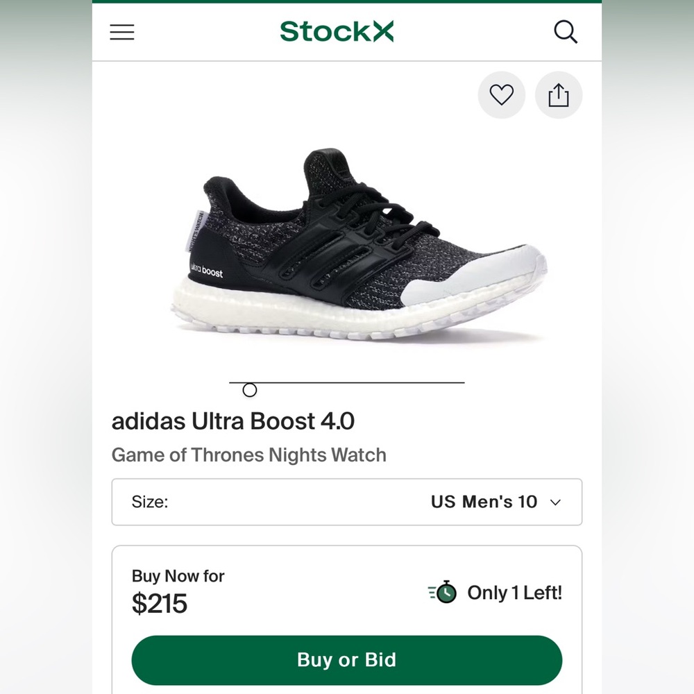 BRAND NEW RARE GAME OF THRONES adidas ultraboost men’s size 10